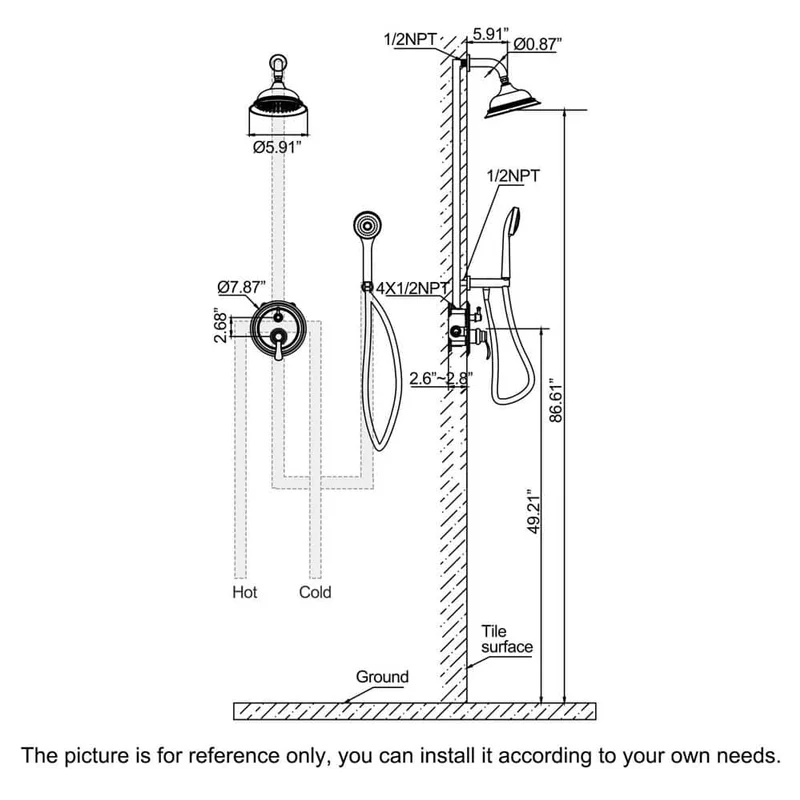 ceiling rainfall shower head