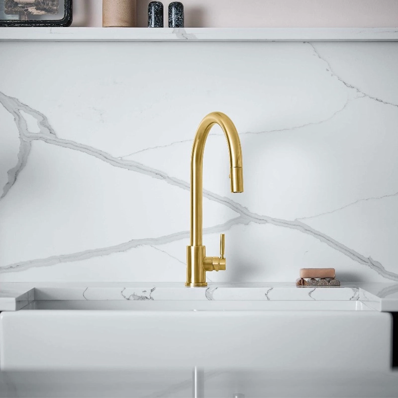gold kitchen sink faucet