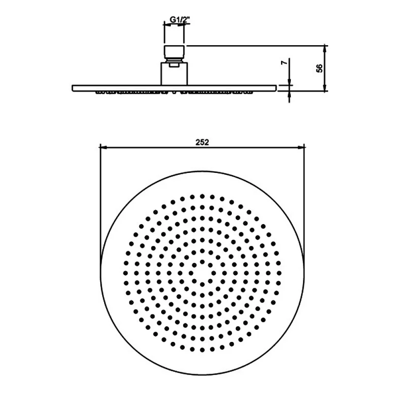large overhead shower head