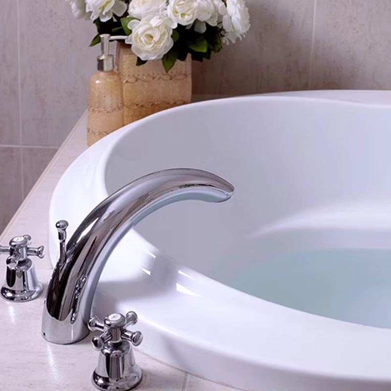 polished nickel bathroom faucet